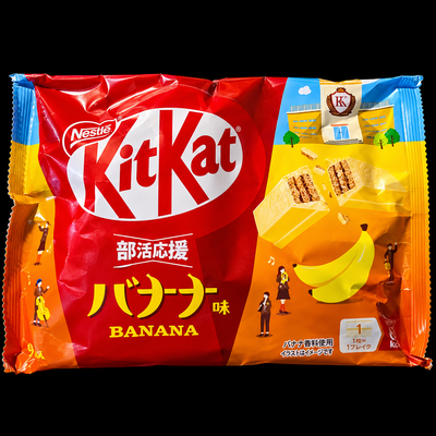KitKat Banana Japan package on black background