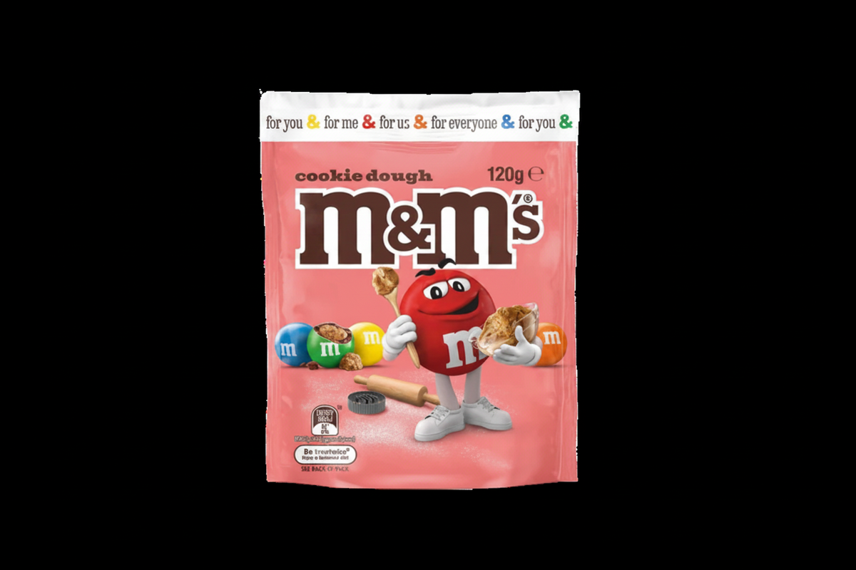 M&M'S Cookie Dough Candies 102g pouch from the UK