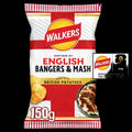 Walkers English Bangers and Mash crisps 150g sharing bag from the UK