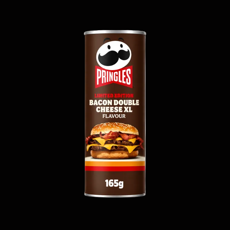 Pringles Burger King Bacon Double Cheese 165g can, imported from the UK