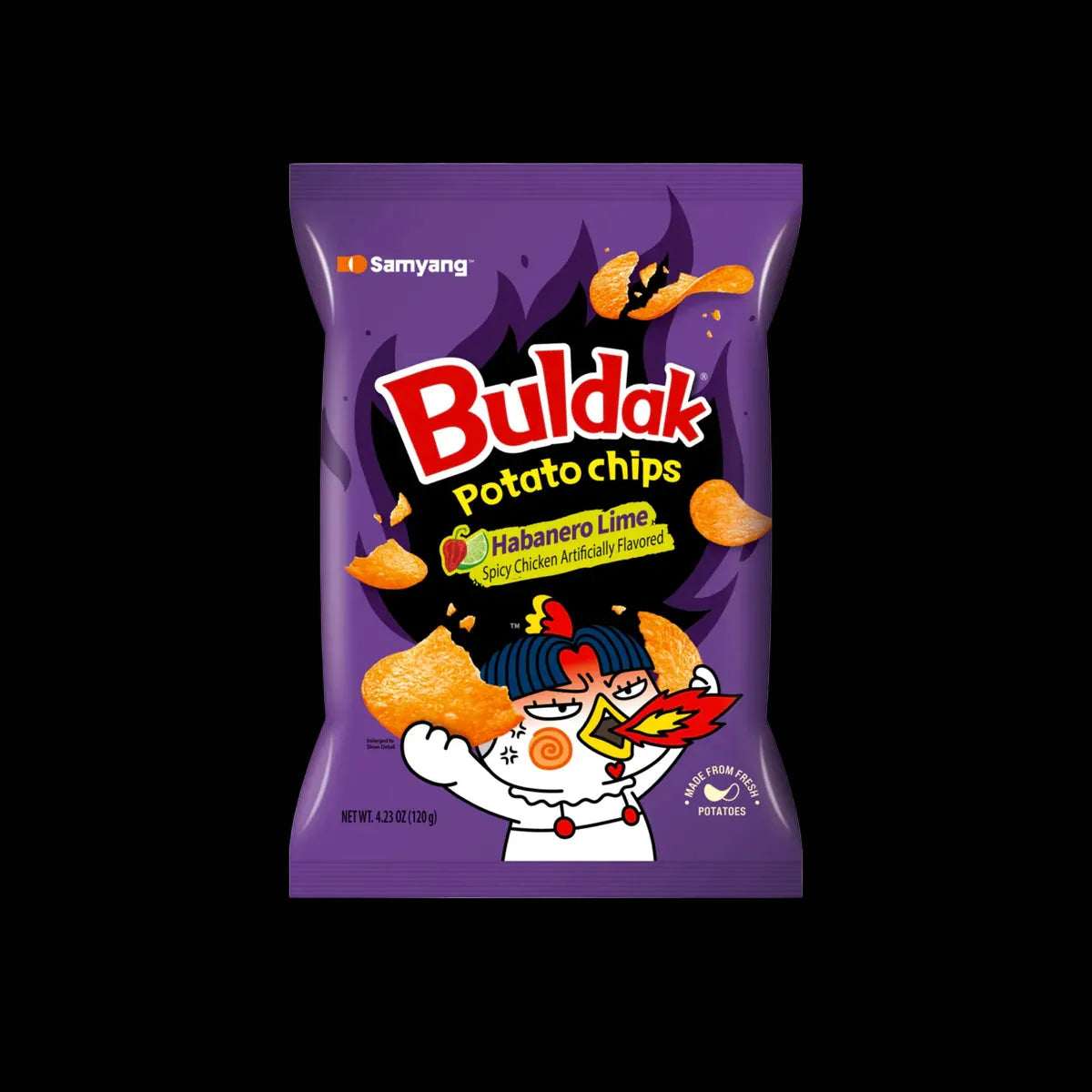 Buldak Potato Chips Habanero Lime PARTY Size - KOREA