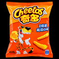 Cheetos double rich cheese flavor Taiwan orange bag black background