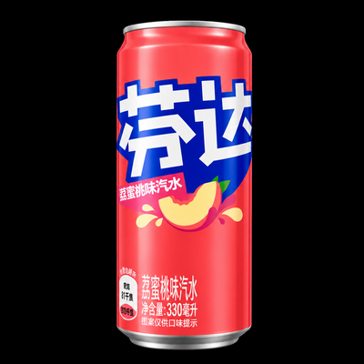Fanta Honey Peach (China) on black background