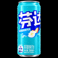 Fanta Jasmine Peach 330ml can on solid black background