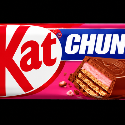 KitKat Chunky Strawberry Fiesta on black background