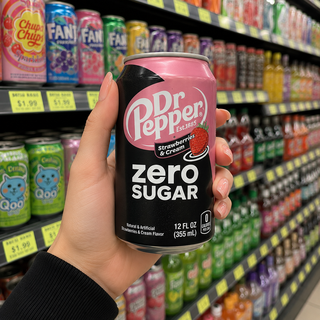 Dr Pepper Strawberry Cream Zero Sugar (Korea)